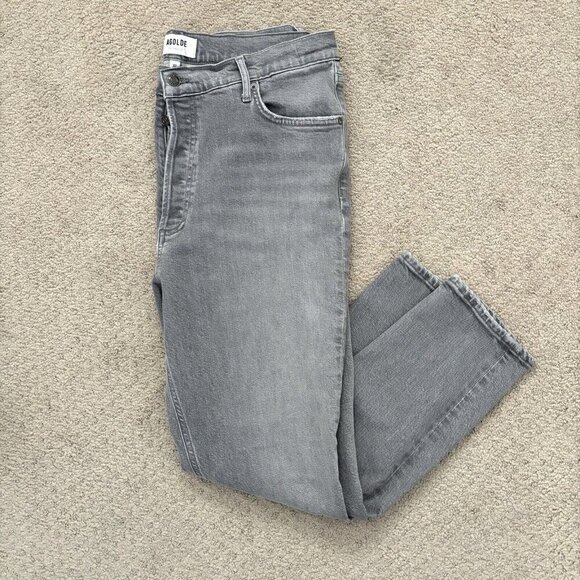AGOLDE Nico High Rise Button Fly Slim Jeans in Gray Women’s Size 32 - Picture 9 of 9